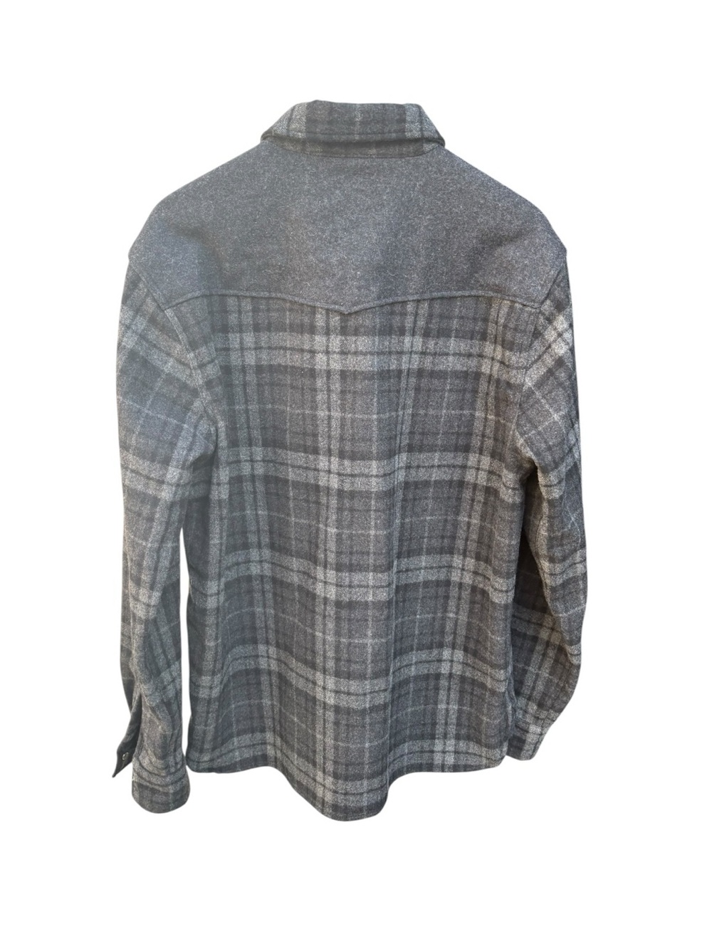 Stussy Men's Wool Blend Gray Plaid Button-Up Shirt Jacket - Picture 4 of 11